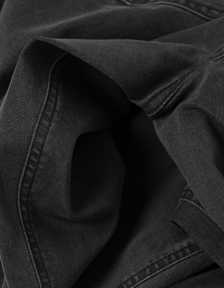 Graue schmale Jeans mit hoher Taille und Nietenverzierung Nina Damen-9