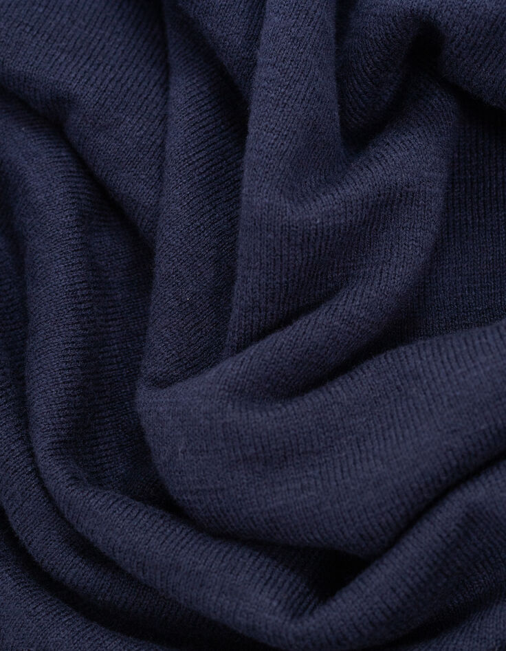 Marineblauer Feinstrick-Pullover f&uuml;r Herren mit Rollkanten-7