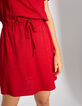 Robe rouge jacquard à taille coulissée I.Code-5