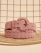 I.Code pink velour leather belt with braided edges-1 I.Code pink velour leather belt with braided edges-1