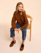 I.Code camel cable knit sweater-8