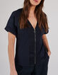 Marine top in twee materialen met rits I.Code-1