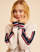 Ecru Truckerstrickpulli zweifarbige Streifen I.Code-1