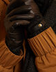 Zwarte handschoenen in leer en lurextricot I.Code-3