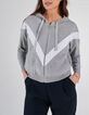 Graue Strickjacke mit Maxi-Fischgräten und Kapuze I.Code-1