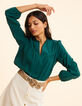 Grüne Bluse mit Jacquard-Muster I.Code-1