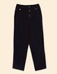Black cotton linen suit pants I.Code-6