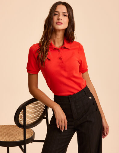 Rotes Strick-Top mit Kentkragen I.Code