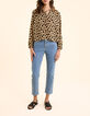 Blouse beige imprim&eacute; l&eacute;o floral I.Code-7