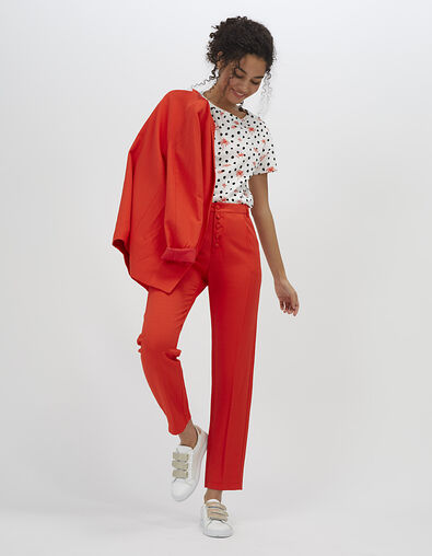 I.Code poppy jacquard city buttoned trousers - I.CODE