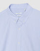 Blaues Bio-Baumwollhemd gestreift Slim Fit-9