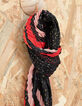 I.Code black Graphic Arty print pleated scarf-2