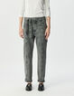 Graue Damen-Battlejeans mit 7/8-G&uuml;rtel S&eacute;l&egrave;ne-2