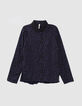 Blouse noire imprimé pois revisités dos plissé I.Code-5