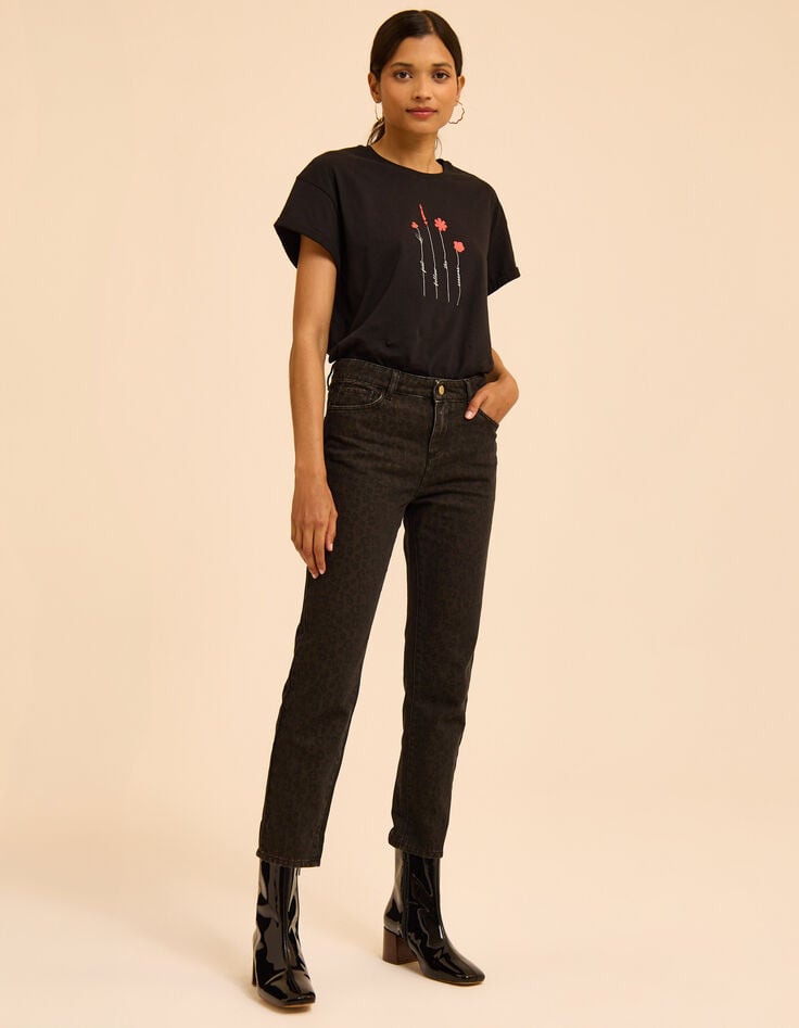 Bruine recht jeans luipaardprint Héléna I.Code-3 Bruine recht jeans luipaardprint Héléna I.Code-3