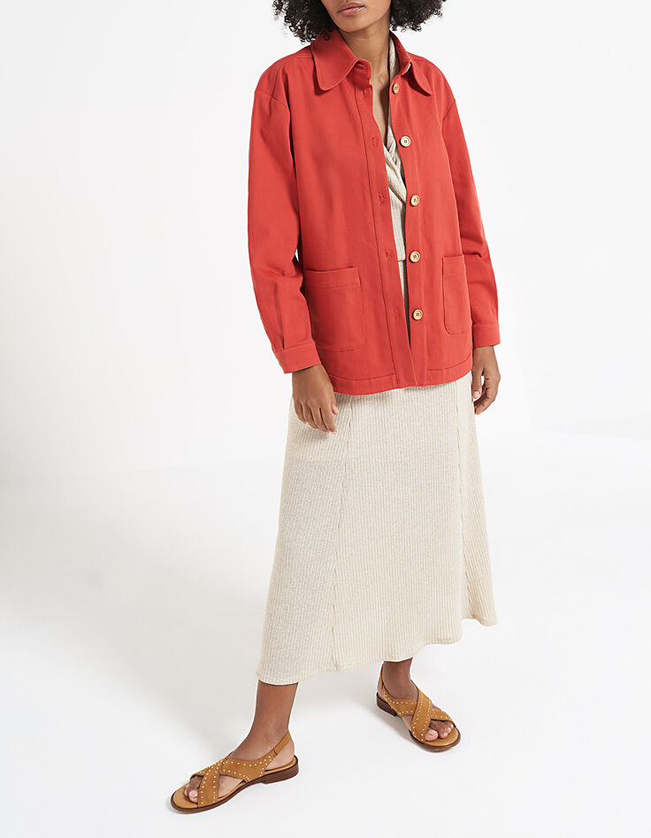 Veste terracotta jacquard étoiles I.Code-5