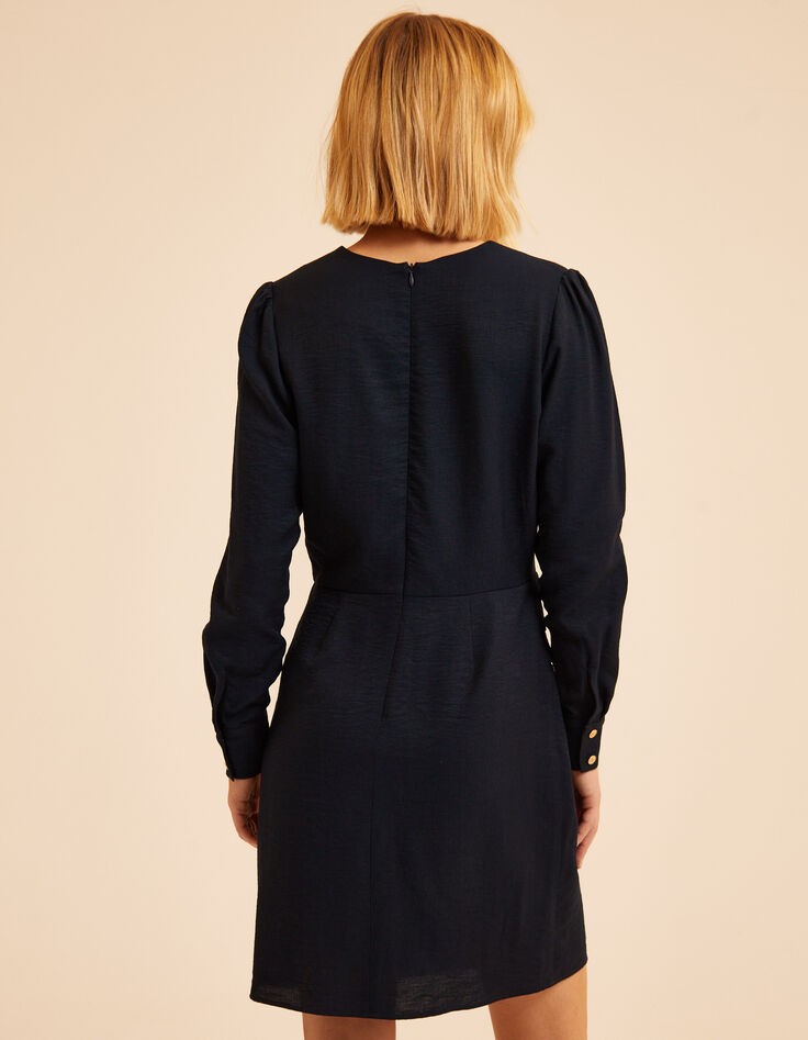 Robe marine effet drapé côté I.Code-4
