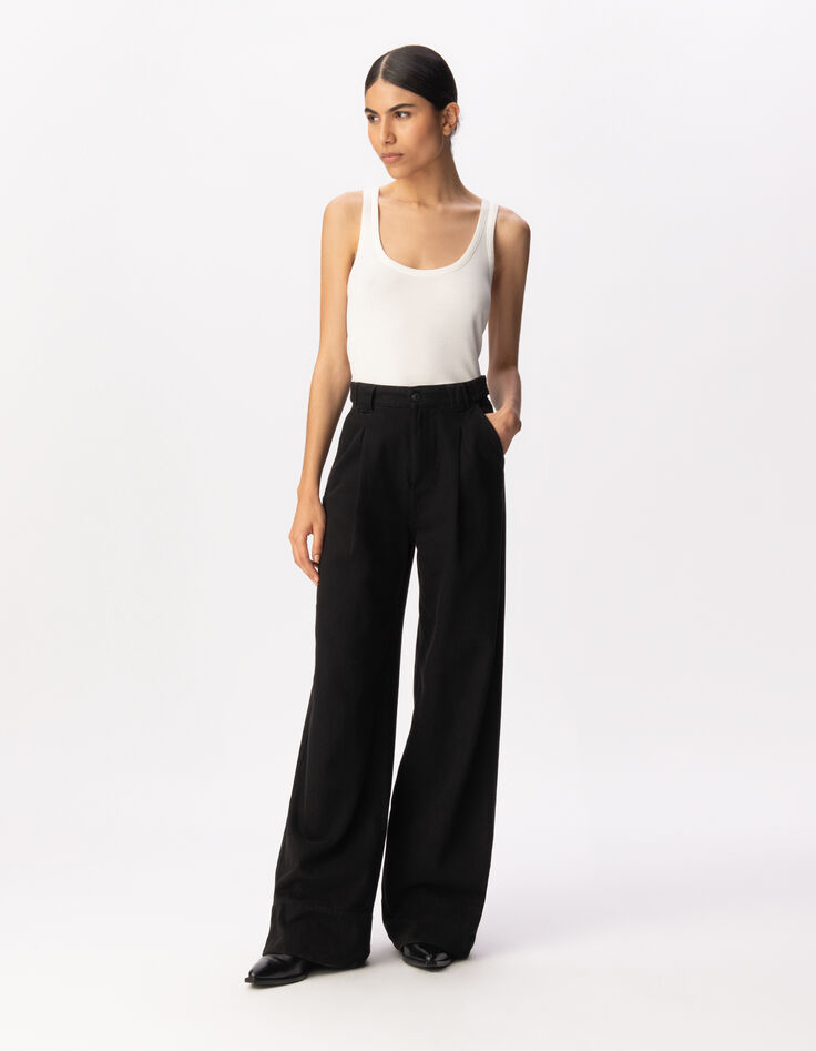 Schwarze, weite Damen-Jeans P&eacute;n&eacute;lope-5