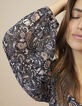 Vestido negro estampado cachemira floral I.Code -4