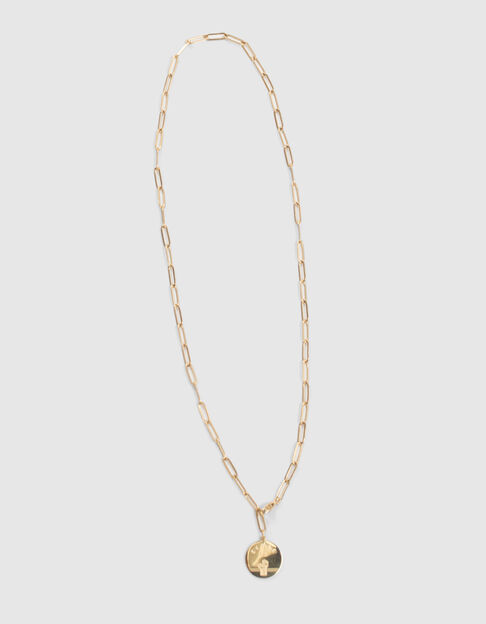I.Code gold-tone choker necklace with medallion