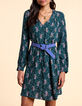 I.Code paisley print midnight green dress-1