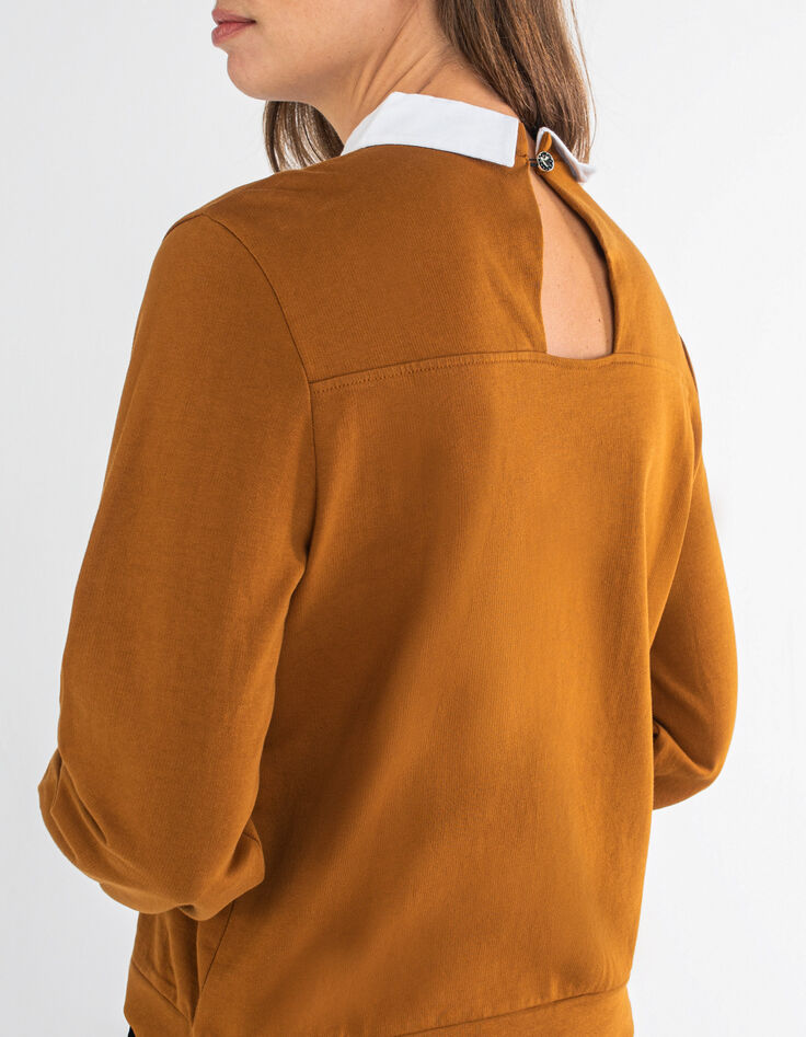 Sudadera fauve motivo y cuello extraíble I.Code-2