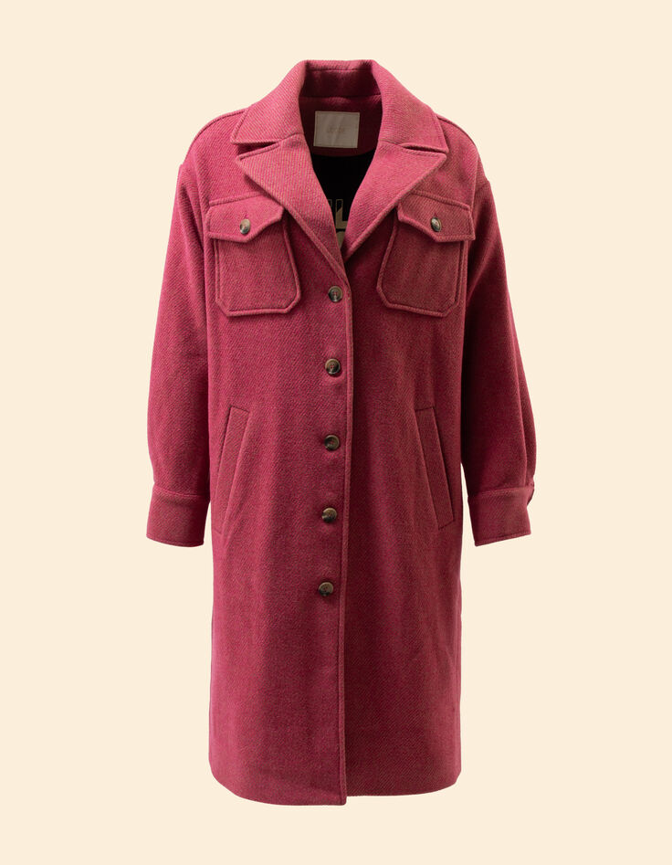 I.Code pink striped long coat-7