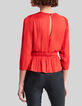 Orangefarbene Damen-Bluse aus recyceltem Material-2