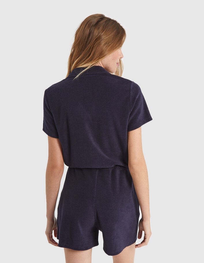 I.Code navy terry cloth playsuit - I.CODE