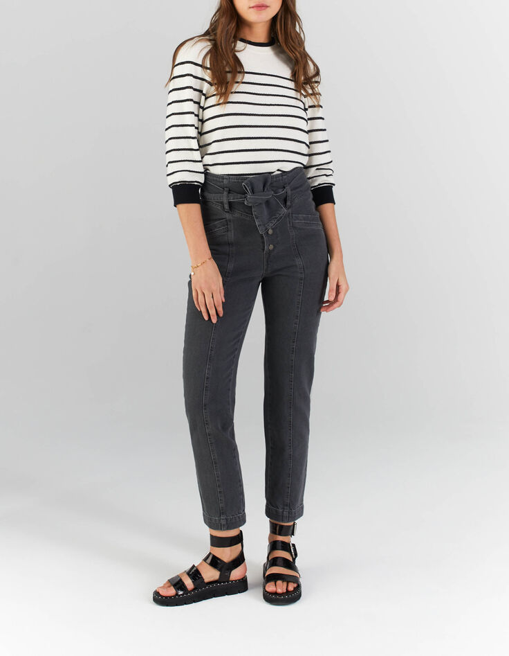 Grijze slouchy jeans inzetten en ceintuur I.Code-1