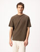 Khaki T-Shirt Wabenmuster R&uuml;ckseite-1