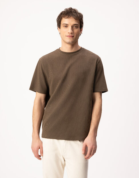 Khaki T-Shirt Wabenmuster R&uuml;ckseite - IKKS