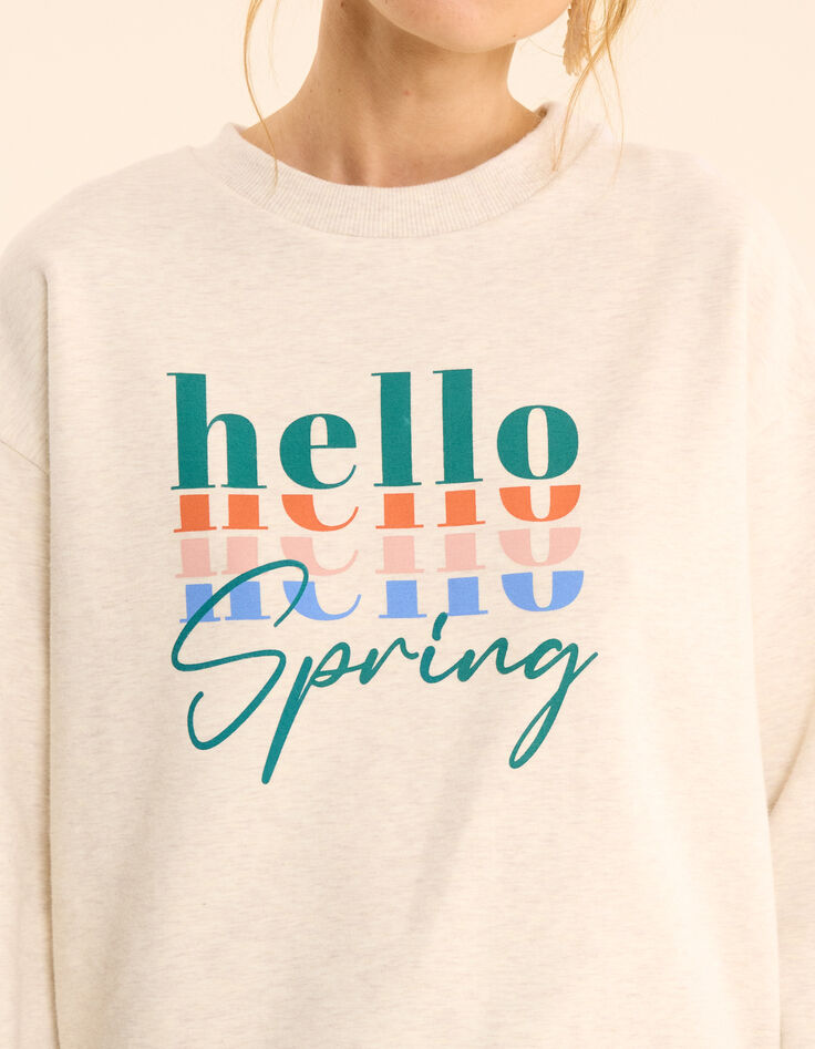 Sweat écru message multicolore I.Code-6