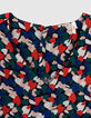 I.Code navy graphic heart print top-2