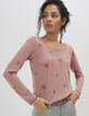 Pull pastèque maille lurex avec palmiers I.Code-3
