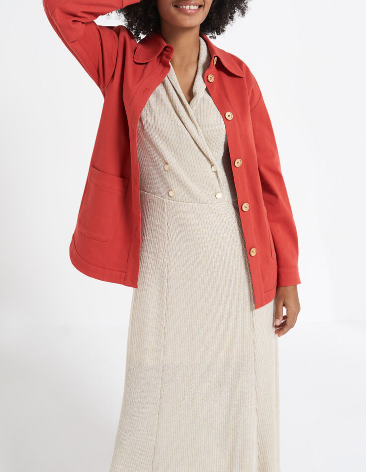 Veste terracotta jacquard étoiles I.Code-2