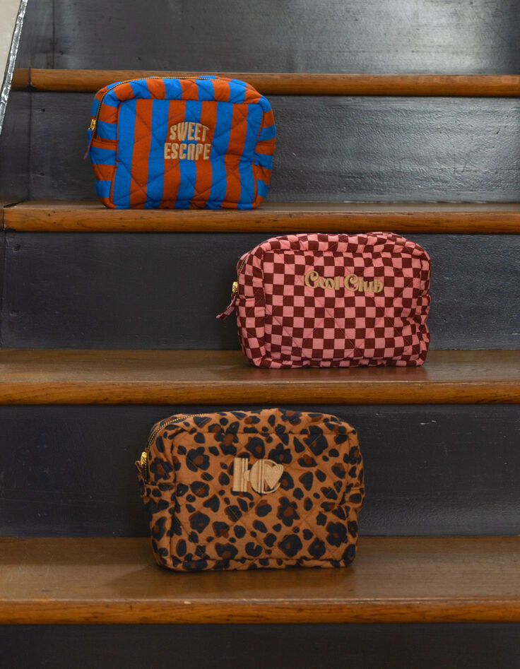 I.Code clutch bag pink checkerboard pattern-9