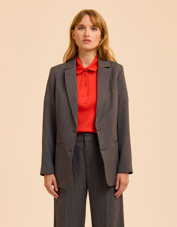 Veste de tailleur grise motif chevrons I.Code-3 Veste de tailleur grise motif chevrons I.Code-3