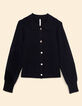 I.Code black knit polo collar cardigan-7