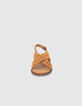 Sandales camel cuir velours clouté I.Code-2