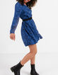 I.Code electric blue animal print shirt dress-1