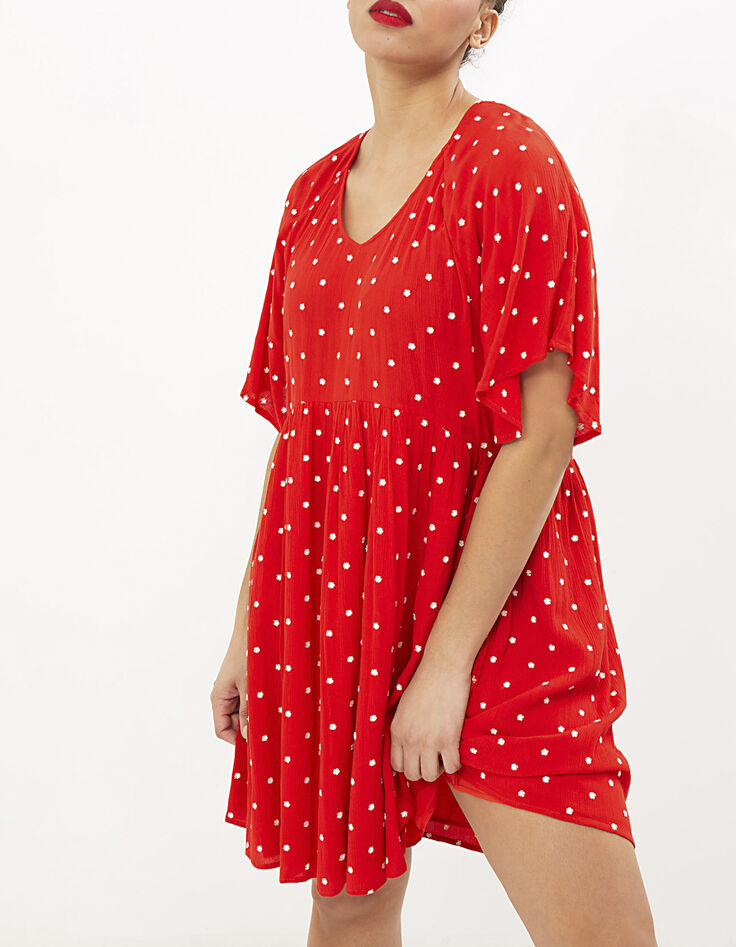 I.Code flame dress with white embroidery -2