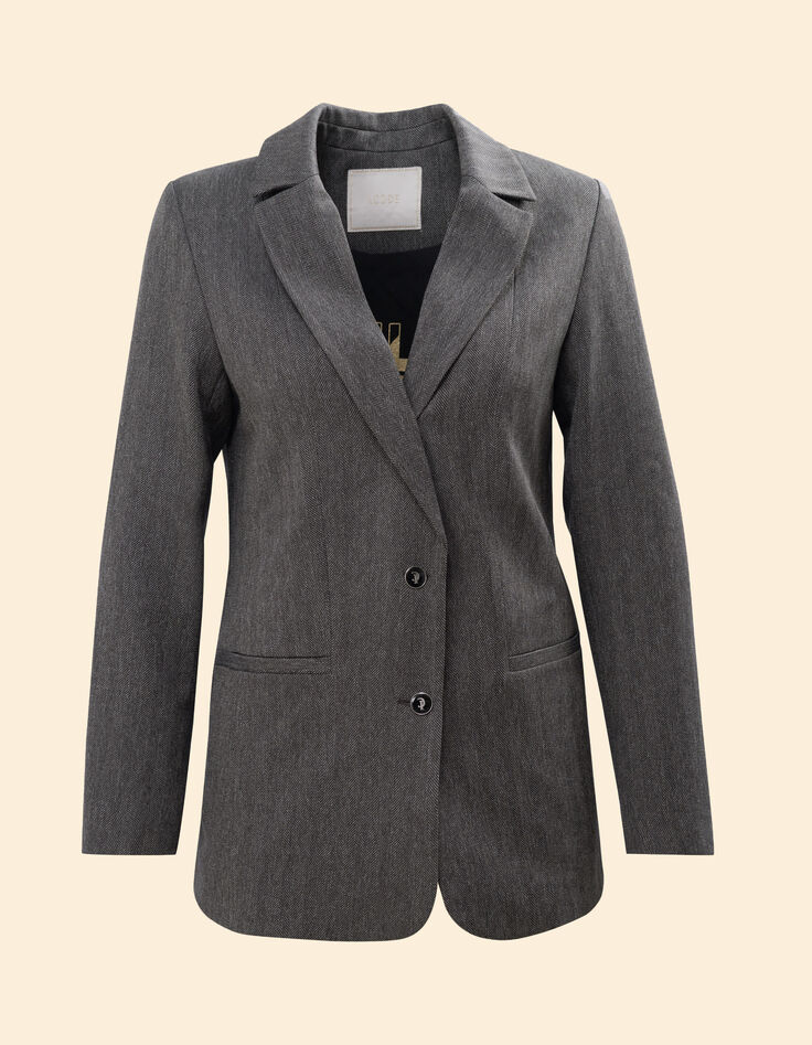 Veste de tailleur grise motif chevrons I.Code-6 Veste de tailleur grise motif chevrons I.Code-6