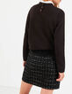 I.Code black slogan sweatshirt with Victorian collar-3