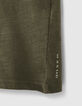 Dark Khaki Herren-T-Shirt Essentiel mit V-Ausschnitt-6
