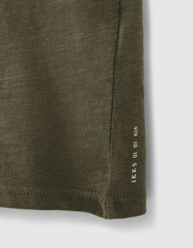 Dark Khaki Herren-T-Shirt Essentiel mit V-Ausschnitt-6