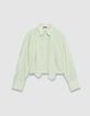 Camisa de rayas verdes para Mujer con corbata-6