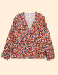 Blusa camel estampado tachista multicolor I.Code-4