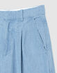 Blauer Hosenanzug aus Bio-Baumwolle f&uuml;r Damen mit breitem Revers-8