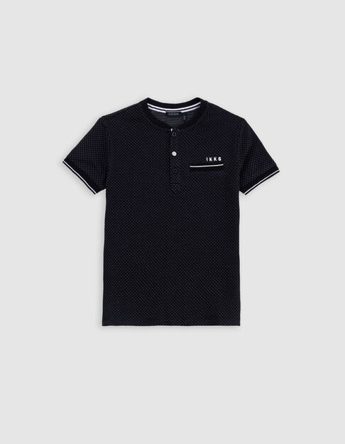 Boys’ black polka dot jacquard T-shirt - IKKS